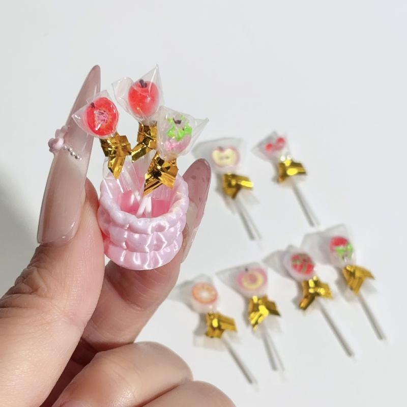 Photography Food - 6Pcs Fruit Lollipop Model Decoration 1:12