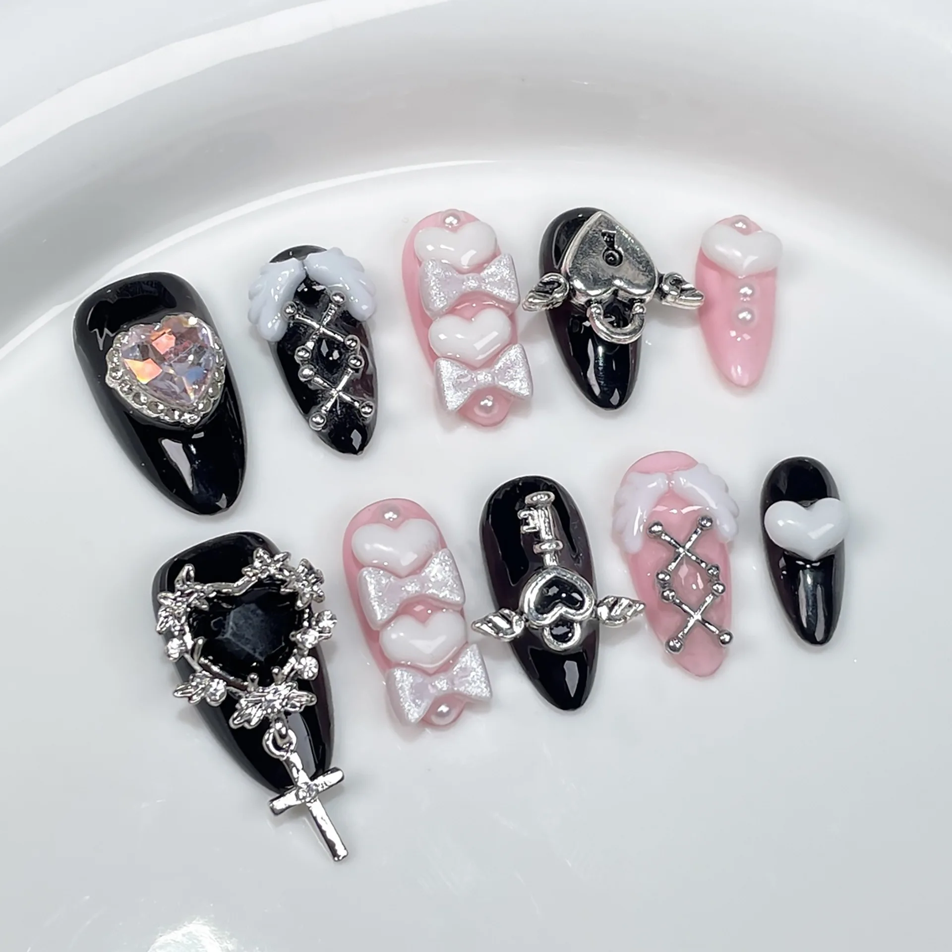 10Pc Hot Cool Press On Nails D - Photography Tips recension och pris