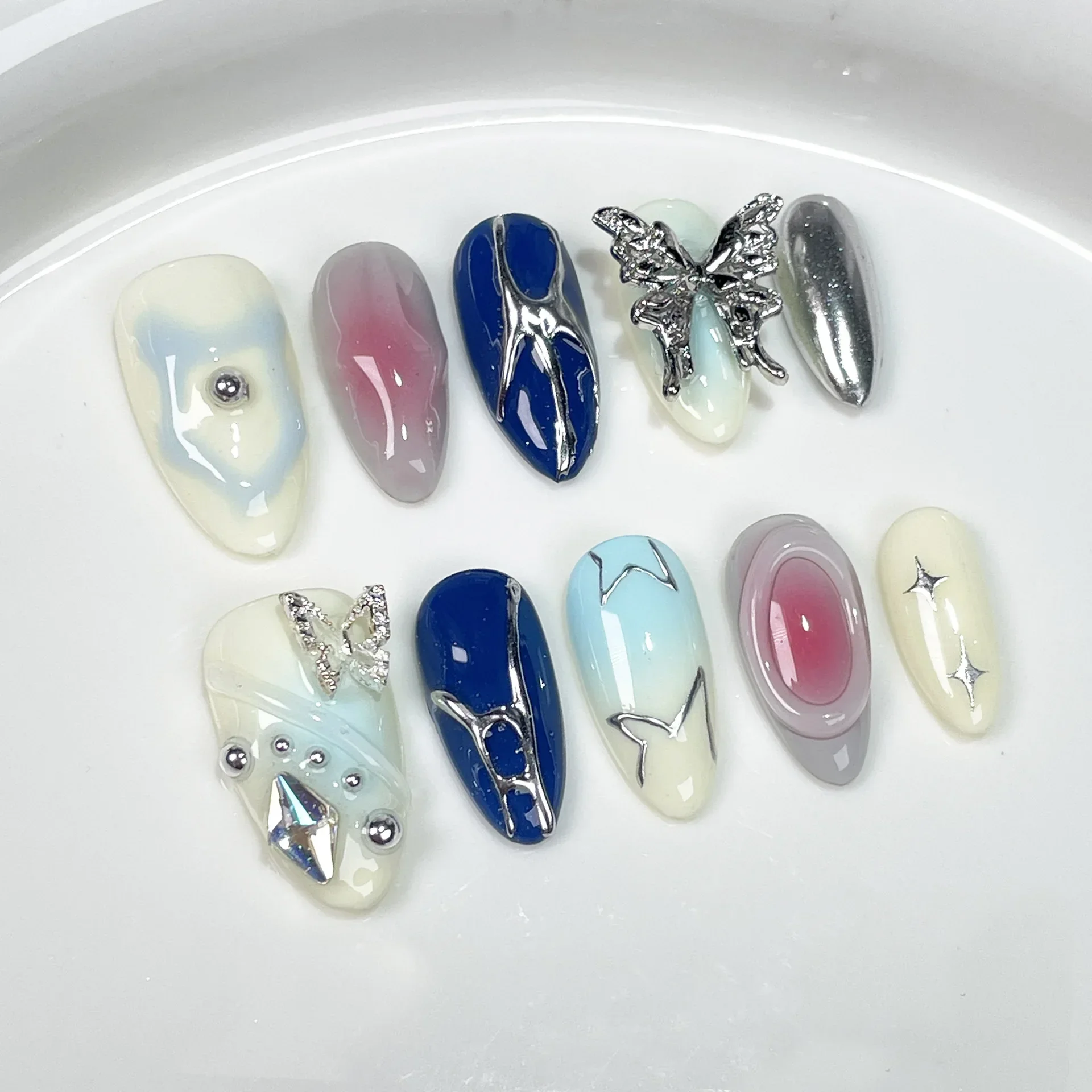 10Pc Hot Cool Press On Nails D - Photography Tips recension och pris
