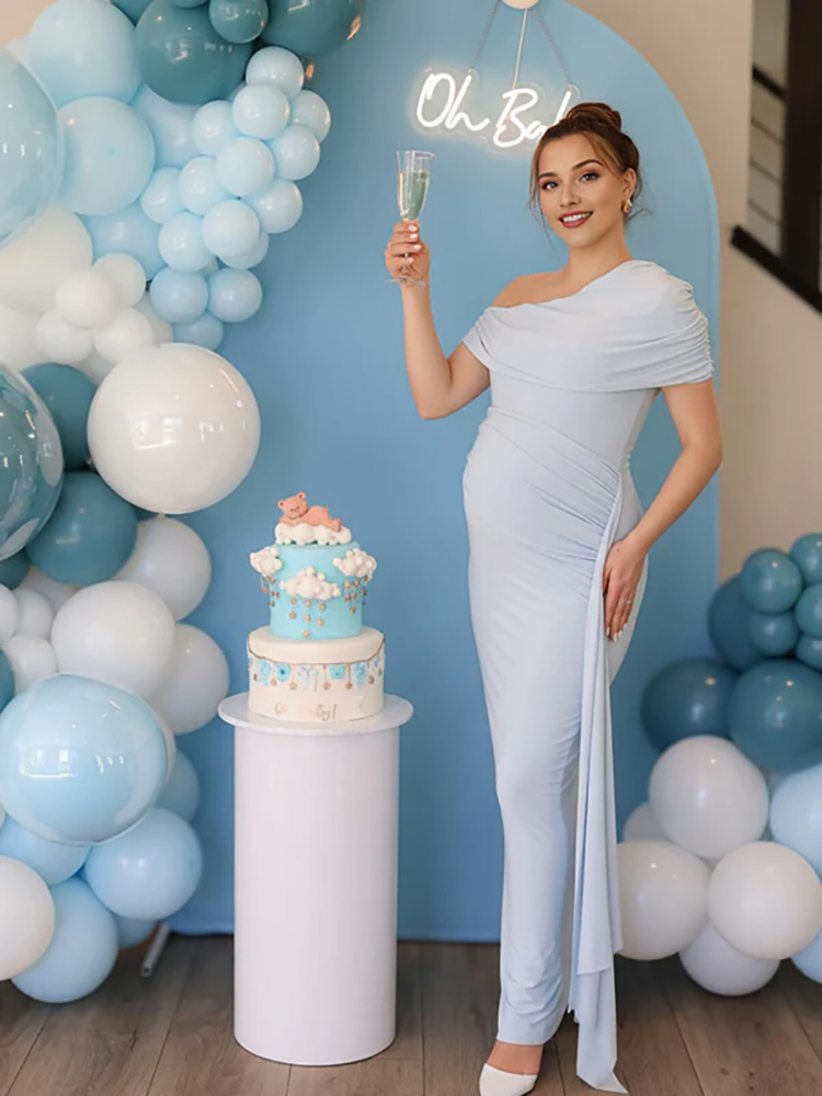 Elegant Light Blue One Shoulde - Photography Natural Lighting recension och pris