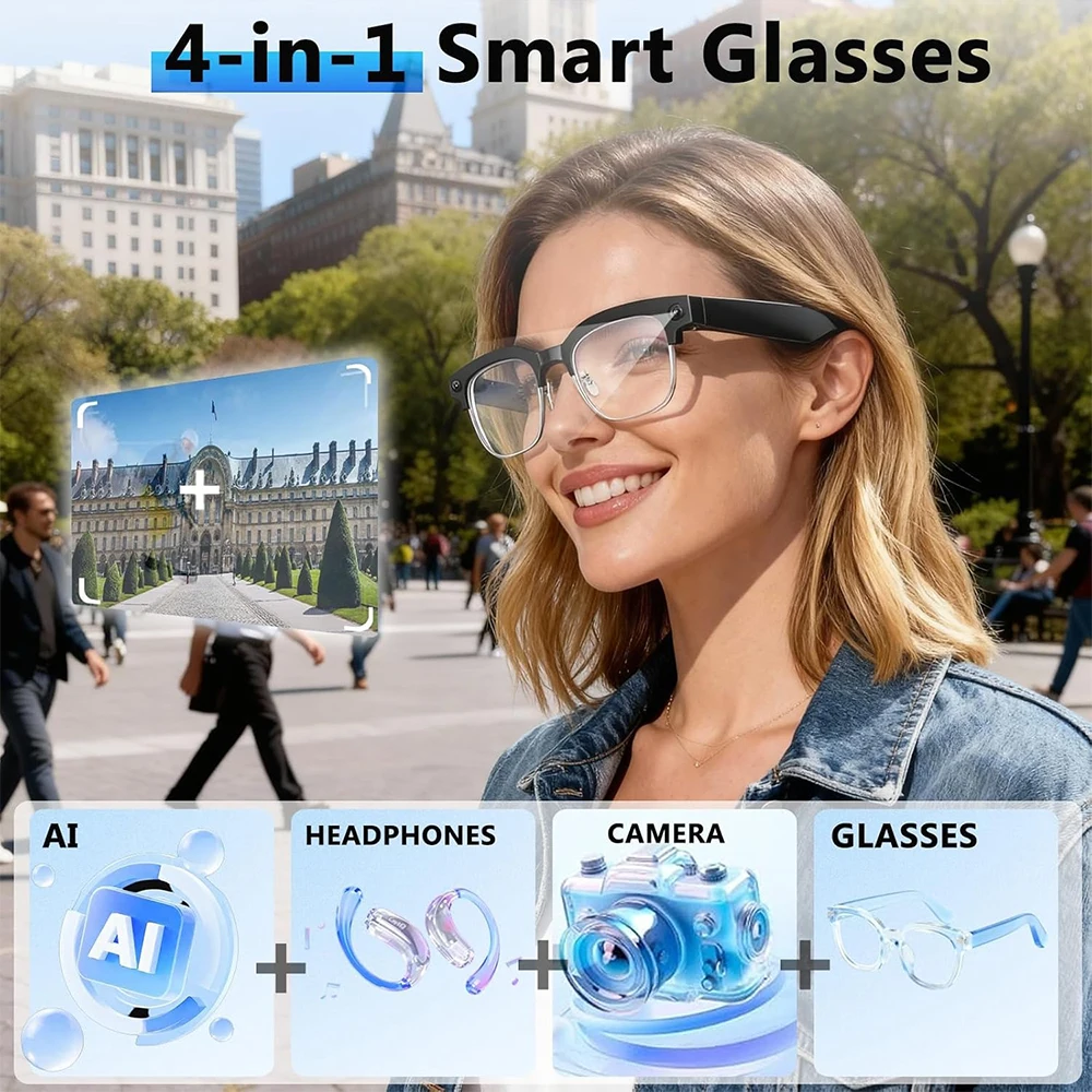 4K Smart AI Glasses 8MP Camera - Photography Videography recension och pris