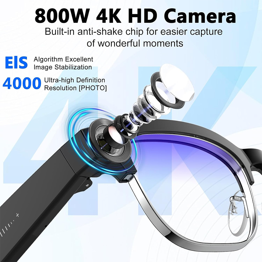 4K Smart AI Glasses 8MP Camera - Photography Videography recension och pris