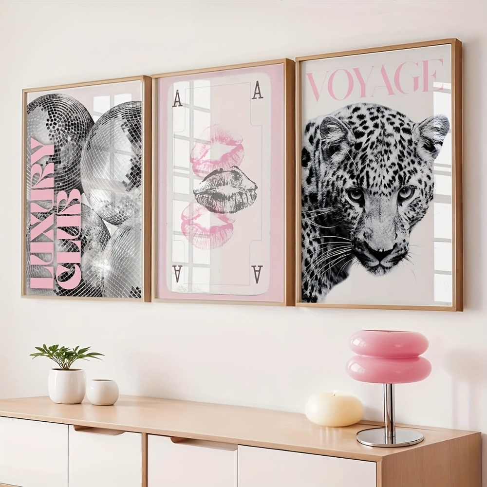 3pcs Frameless Leopard Print,B - Photography Trend recension och pris