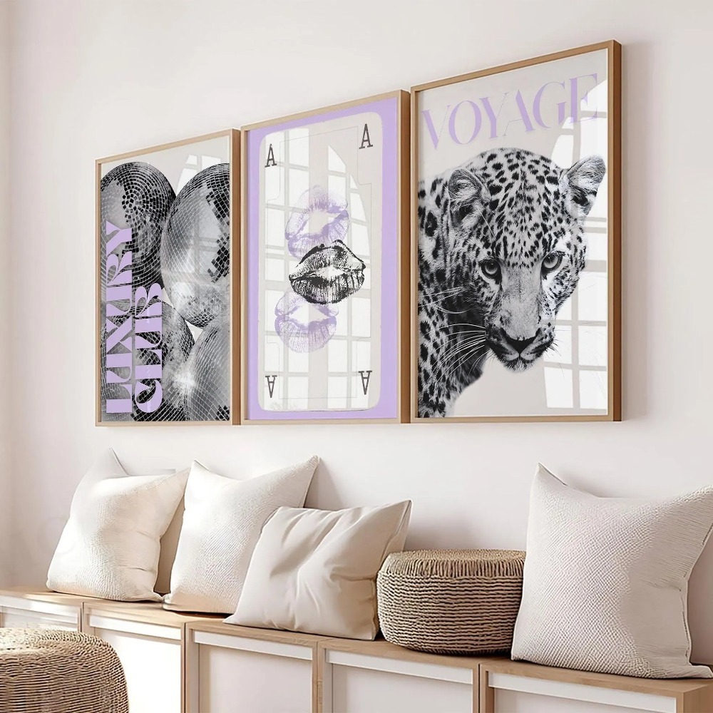 3pcs Frameless Leopard Print,B - Photography Trend recension och pris