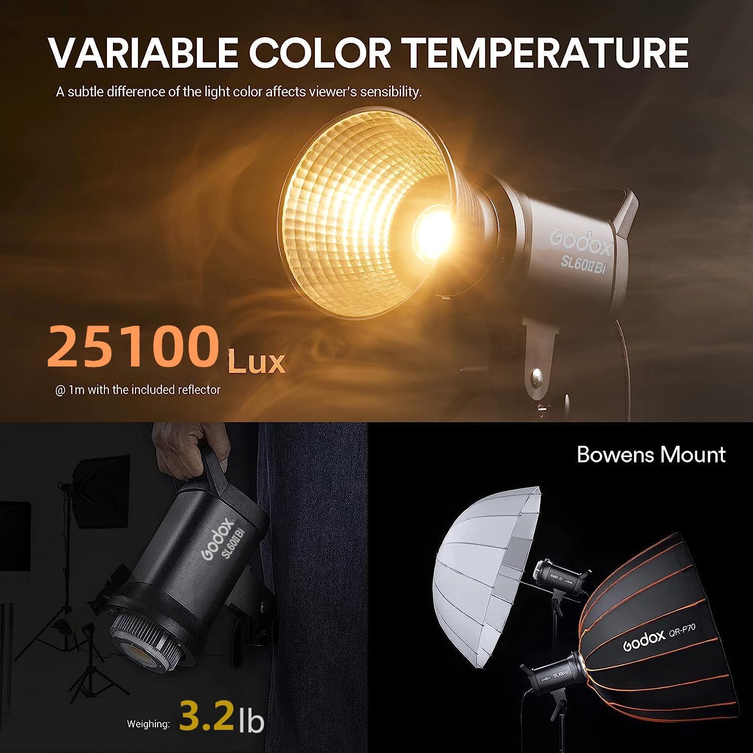 Godox SL60IID SL60IIBi 75W Day - Strobe Light Studio recension och pris