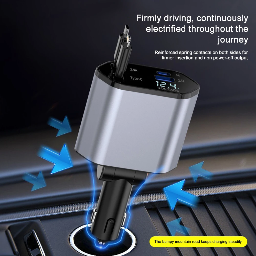 Car Charger Adaptor 120W Fast  - Tethering Cable Usb recension och pris