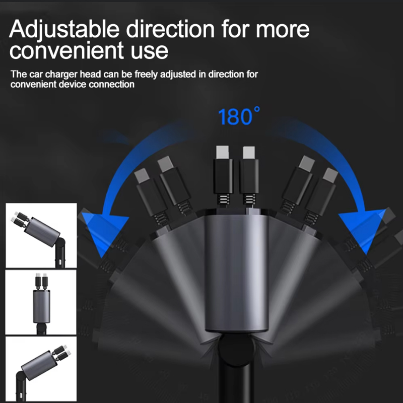 Car Charger Adaptor 120W Fast  - Tethering Cable Usb recension och pris