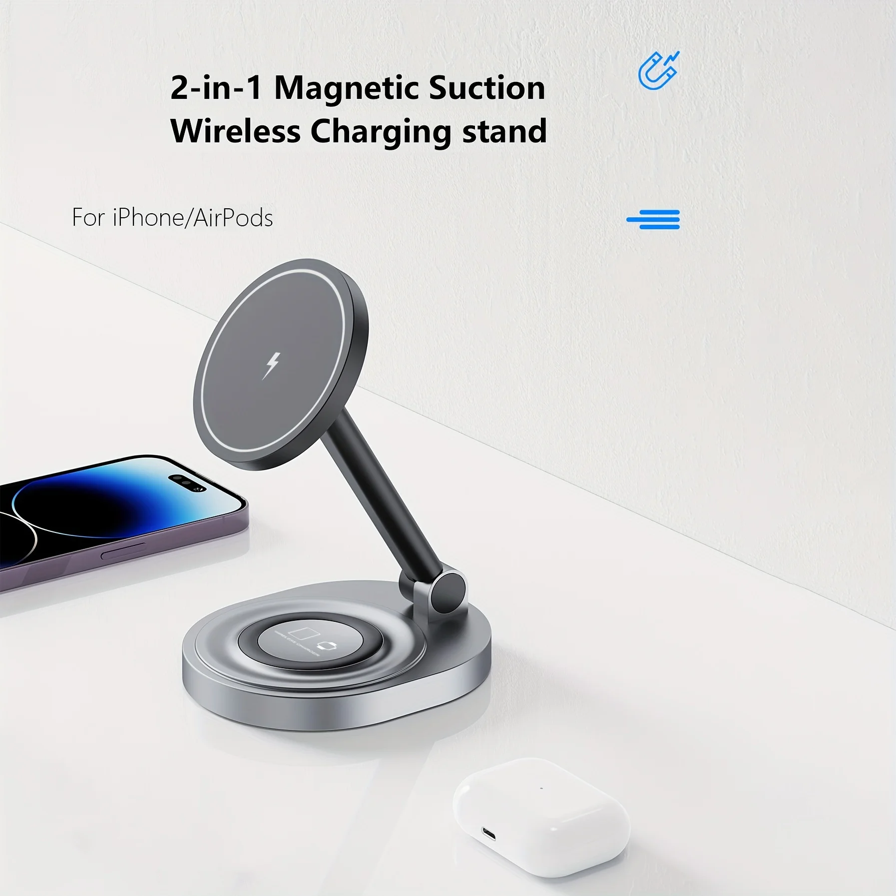 2 In 1 Magnetic Wireless Charg - Tethering Cable Usb recension och pris