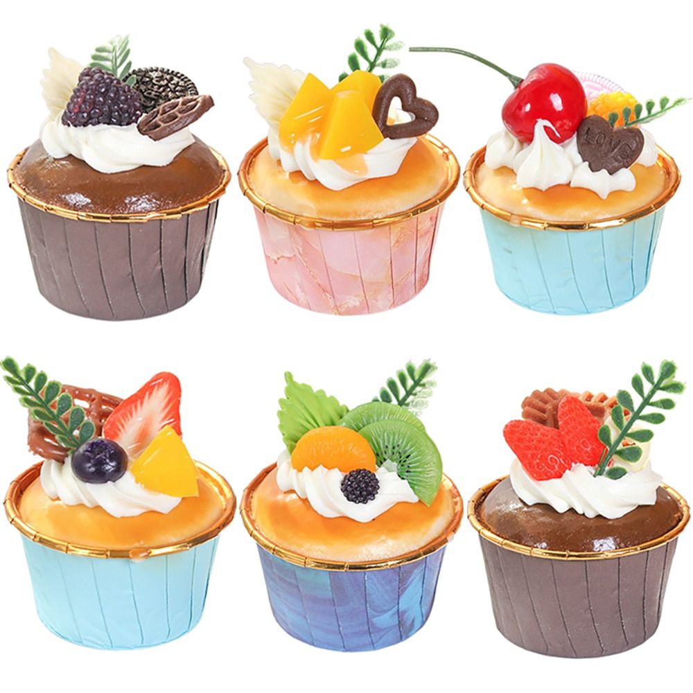 6PCS Artificial Fruit Cupcake  - Photography Food recension och pris