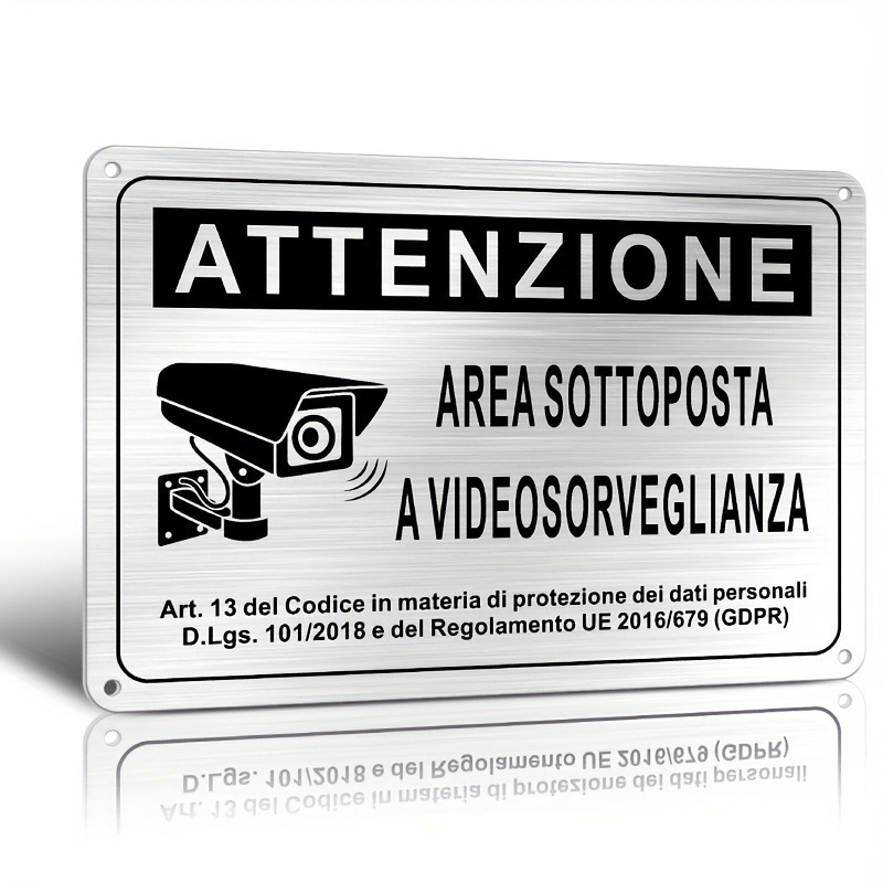 Italian Security Sign 20X30cm  - Photography Videography recension och pris